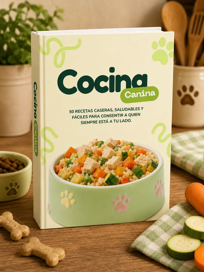 Cocina Canina - Ebook 50 Recetas Caseras para Perros + 3 Bonos